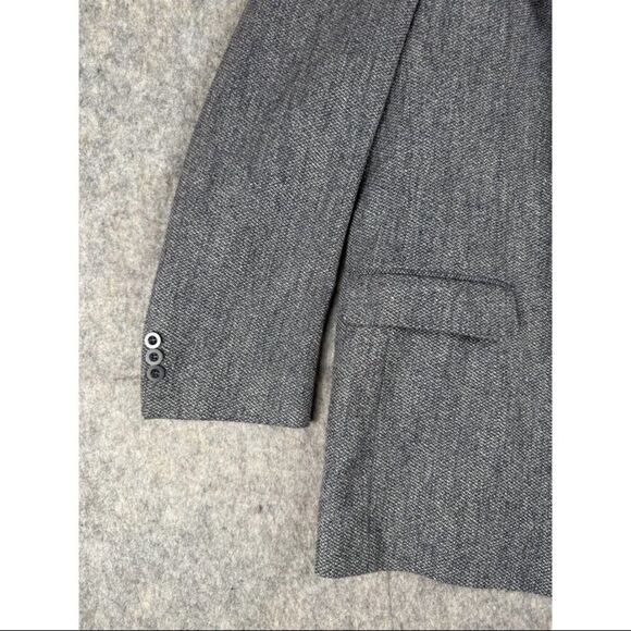 Haggar Blazer Men's 46L Gray Polyester Single Breasted Notch Lapel Formal Jacket - Picture 5 of 12